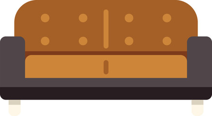 Brown sofa with buttons illustrating comfort, relaxation, and interior design
