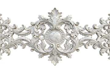 Elaborate ornate decorative element with intricate carvings and central marble detail
