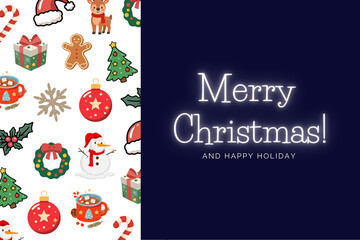 christmas greeting card with christmas tree