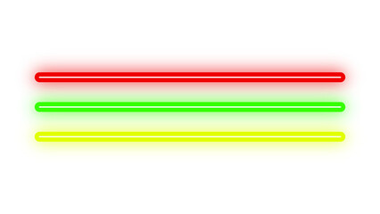 Isolated Red Green Yellow Neon Tubes Glowing Lines Graphic Element