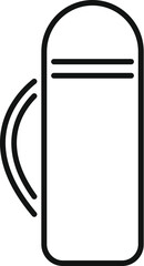 Vacuum bottle keeping liquids hot or cold, metallic thermos ideal for travel and camping