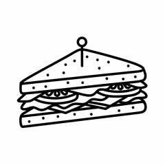 sandwich line art icon illustration
