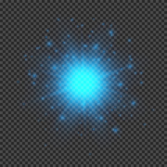 Light effect of blue lens flares