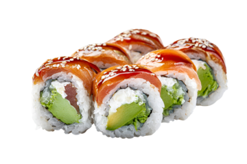 sushi on a white background