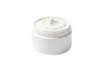 White cream jar with smooth texture for skincare routine