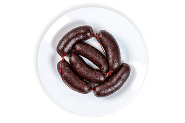 Traditional ukrainian blood sausage on plate