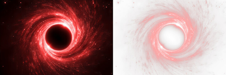 red  twirl, disk galaxy spiral vortex, illustration isolated on transparent background PNG,