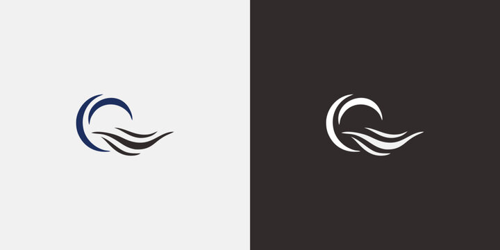 Abstract logo wave or moon symbol