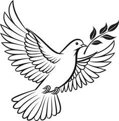 Obraz premium Symbol of peace and hope a dove with an olive branch in its beak soaring through the sky