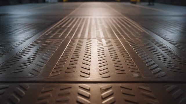 Industrial Metal Floor Texture with Herringbone Pattern.