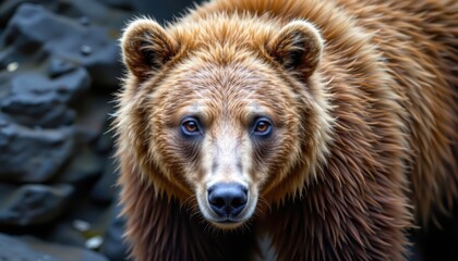 Majestic Brown Bear Amid Rocky Terrain
