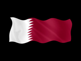Digital composite. Flag of Qatari waving with a fabric overlay. December 18th is Qatari National day.