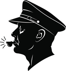 Vintage Man Smoking Pipe Silhouette Illustration