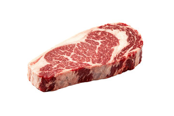 Obraz premium Fresh raw beef steak with marbled texture for gourmet cooking