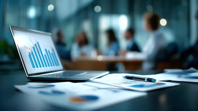 Project management concept visualization with charts and diagrams faceless composition defocused business background planning and coordination elements professional management