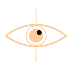Minimalist artistic eye icon with intersecting lines representing vision and focus