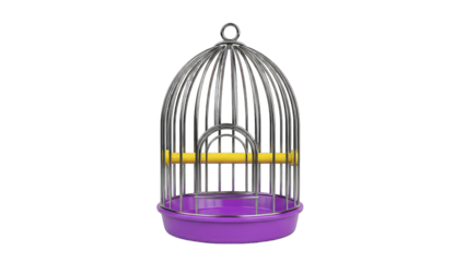 Empty Bird Cage Isolated on White Background