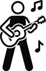 Guitar Player Music Performance Vector Icon