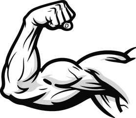 Flexed Muscular Arm Strong Bodybuilder Vector