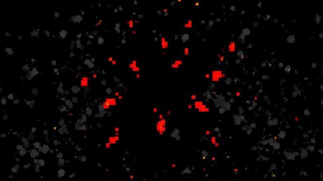 Spaceship Destroying Enemy in Retro Pixel Style Video Game Animation