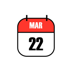 Red and white calendar icon showing March 22 in bold black font, celebrating World Water Day and Bihar Diwas for global sustainability and regional cultural pride