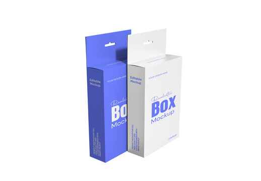 Box Packaging with Hanger Mockup