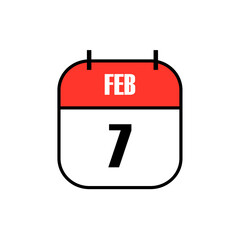 Red and white calendar icon showing February 7 in bold black font, celebrating Safer Internet Day, promoting global awareness for online safety and digital responsibility