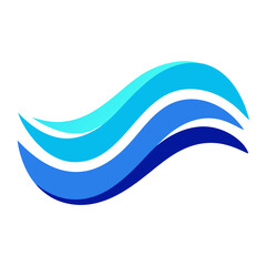 flowing waves in gradient blues.