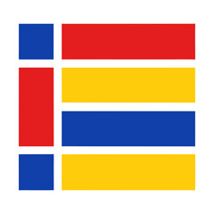 horizontal and vertical lines with primary color