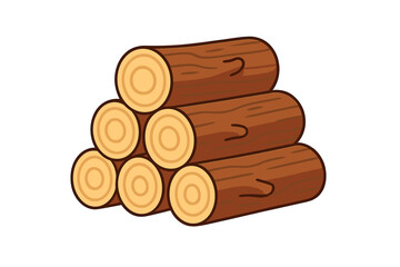 Stacked brown wooden logs with visible tree rings ready for use as fuel
