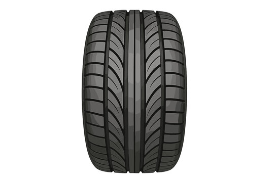 Detailed modern high-performance car tire tread pattern on white background