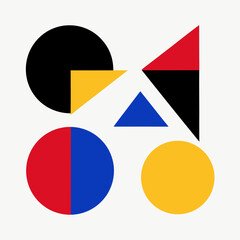 primary shapes in balanced asymmetric layout