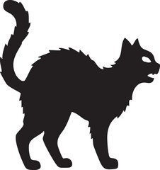 Black Cat on Jack-O'-Lantern Halloween Illustration