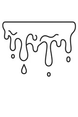 Black outline drawing of dripping liquid or melted substance border design