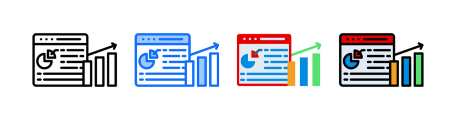 Web Analytics Icon Collection Set Different Style