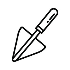 Hand Trowel Simple Garden Shovel Tool Line Art Icon
