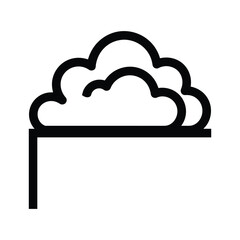 Cloud icon outline symbol for weather forecast or data storage concept