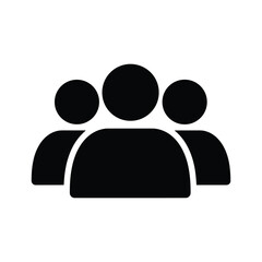Group of people icon, team symbol, users silhouette, social network concept