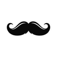 Black silhouette of a handlebar mustache isolated on