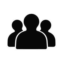 Group of people icon silhouette vector illustration for teamwork and community