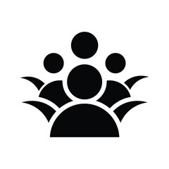 Group of people icon, team symbol, community silhouette, social network concept