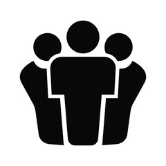 Group of people icon silhouette for teamwork and community concept