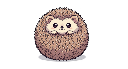 Cute cartoon hedgehog with big eyes peeking out animal