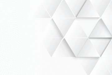Abstract. Embossed paper triangle white Background ,light and shadow ,Vector