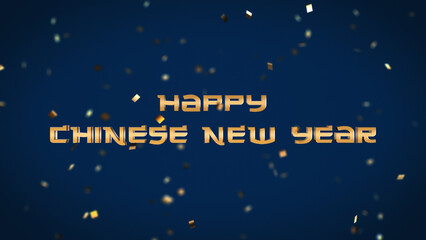 Happy Chinese New Year Text with confetti
