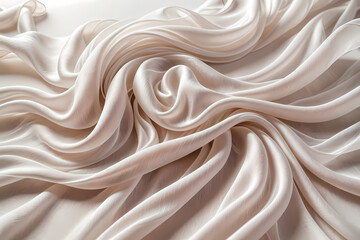 Obraz premium Soft Beige Draped Fabric Background with Elegant Folds and Gentle Texture