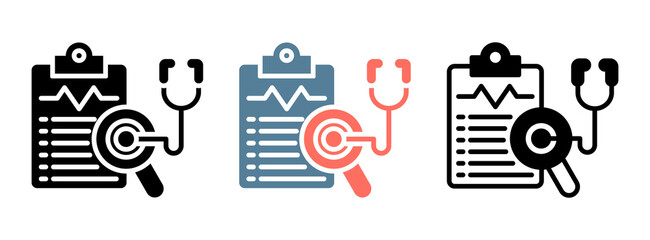 Diagnostic Icon Collection Set  Glyph & Mixed Style  