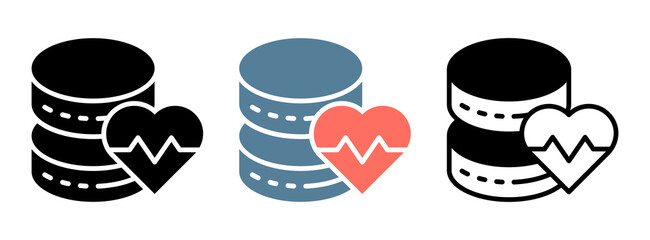 Health Data Icon Collection Set  Glyph & Mixed Style  