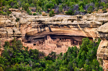Cliff Palace ancient dwelling in Mesa Verde National Park, Colorado