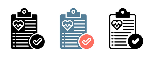 Health Check Icon Collection Set  Glyph & Mixed Style  